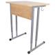 Стол-парта 1-местный регулируемый "Умник", 600х500х640-760 мм, рост 4-6, серый каркас, ЛДСП клён. Фото товара с разных ракурсов.
