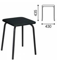 Табурет РС01-03, черный каркас, черный кожзам, РС.01/03-201-01